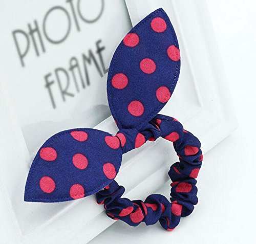 20 pcs para las niñas de la mujer conejo oído para el pelo bandas cuerda Ponytail soporte elástico algodón stretch herramientas de peluquería pelo Scrunchie pelo acdessories (color al azar)