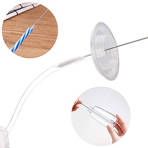 20 Pieza Cepillos Limpiadores Pajita Beber, Nylons Acero Inoxidable, Juego Herramientas Cepillo Tubo, Multiuso Reutilizable, para Pajitas Tamaño Múltiple (4 Tamaños)