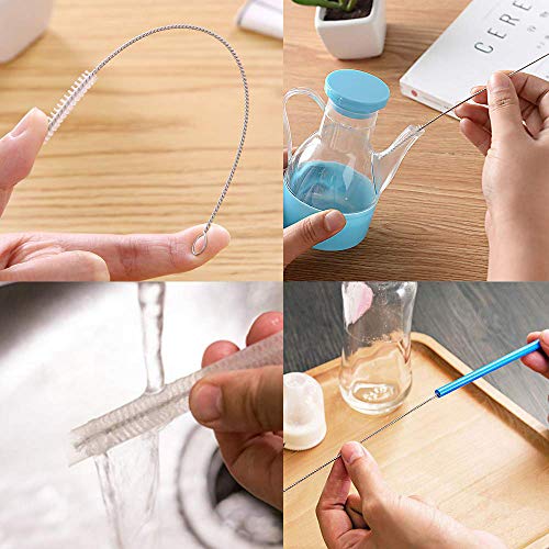20 Pieza Cepillos Limpiadores Pajita Beber, Nylons Acero Inoxidable, Juego Herramientas Cepillo Tubo, Multiuso Reutilizable, para Pajitas Tamaño Múltiple (4 Tamaños)