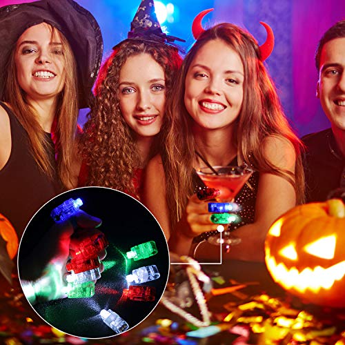 20 Piezas Accesorio de Halloween Incluye 10 Piezas Uñas Postizas Bruja de Halloween Dedo Vampiro 10 Piezas LED Luces de Dedo para Favores de Fiesta para Adultos Niños Juguetes de Novedad de Cumpleaños