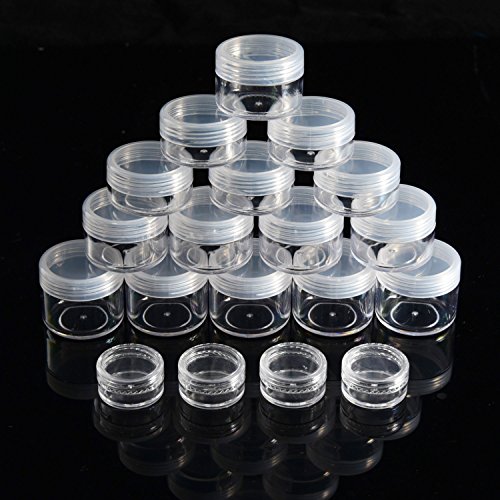 20 Piezas Contenedor de Cosméticos Bote Tarro de Viaje Set con Tapa para Almacenaje de Maquillaje Cremas Muestras, 5, 10, 15 y 20 Gramos