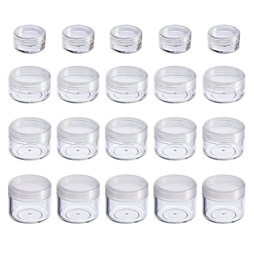 20 Piezas Contenedor de Cosméticos Bote Tarro de Viaje Set con Tapa para Almacenaje de Maquillaje Cremas Muestras, 5, 10, 15 y 20 Gramos