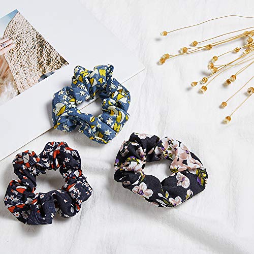 20 piezas de gasa para el pelo de la flor en forma de corazón elástico suave de pelo coleta titular diademas cuerdas anillo para mujeres niñas accesorios de pelo