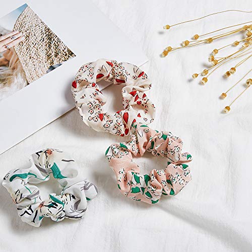 20 piezas de gasa para el pelo de la flor en forma de corazón elástico suave de pelo coleta titular diademas cuerdas anillo para mujeres niñas accesorios de pelo