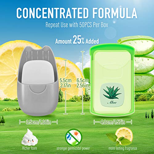 200 Pcs Jabon en Papel Desechable Papel Jabon Portatil de Bolsillo Jabon con 4 Fragancias, Láminas de Jabón Manos Mini Jabon de Viaje Para Al Aire Libre Limpieza de Manos Baño Viaje Senderismo