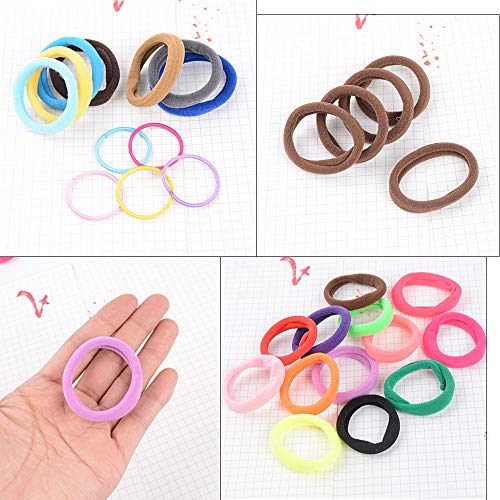 200pcs Gomas del Pelo Elásticas Multicolor Lazo de Pelo Coleteros Pelo (100pcs grandes, 100pcs Pequeñas) para Niña Mujer