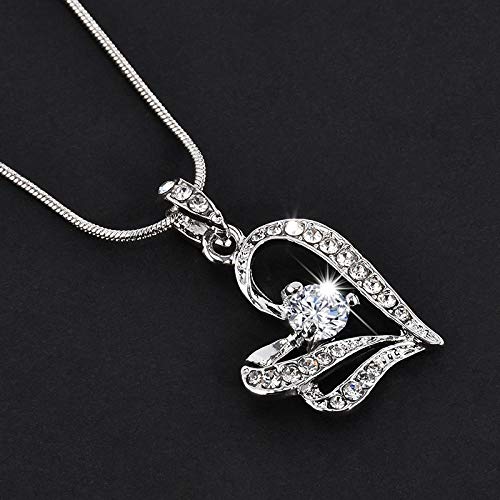 2017   Placa de Moda corazón de Plata Cristal de Diamantes de imitación Cadena Larga Colgante Collar joyería para Mujer Regalo