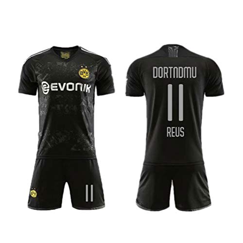 2019-2020 Camiseta De Fútbol Borussia Dortmund Reus Haaland # 11 Conjuntos De Jersey De Fútbol De Fanáticos para Hombres Y Niños,Negro,XXL