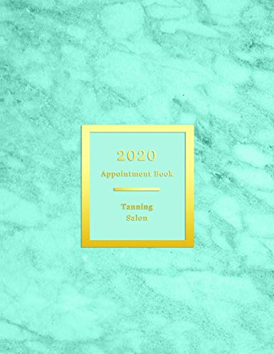 2020 Appointment Book For Tanning Salon: Client schedule booking log for Spray tan or solarium scheduling and record keeping | 15 minute intervals in ... spreads | Professional aqua blue teal marble