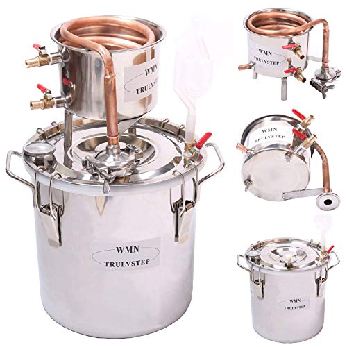 20L Kit de destilación de para el hogar destilador de cobre; para la elaboración casera de vino, alcohol, cerveza o destilación de agua