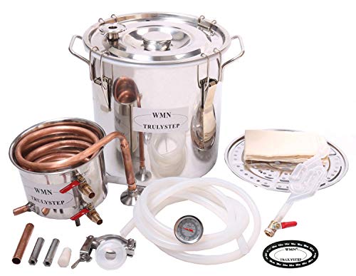 20L Kit de destilación de para el hogar destilador de cobre; para la elaboración casera de vino, alcohol, cerveza o destilación de agua