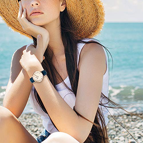 22mm Azul Banda de Reloj del Cuero Genuino de Las Correas de Piel de Becerro Mate cocodrilo Grano Acolchada