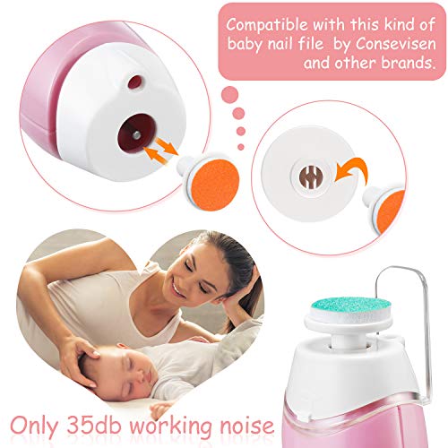 24 Almohadillas Lima Uñas Bebé Almohadillas Repuesto Recortador Uñas Cabezal Molienda Uñas Bebé Eléctricos para Cortauñas Eléctrica Estándar Niños Recién Nacido (Rosa, Azul Claro, Verde, Naranja)