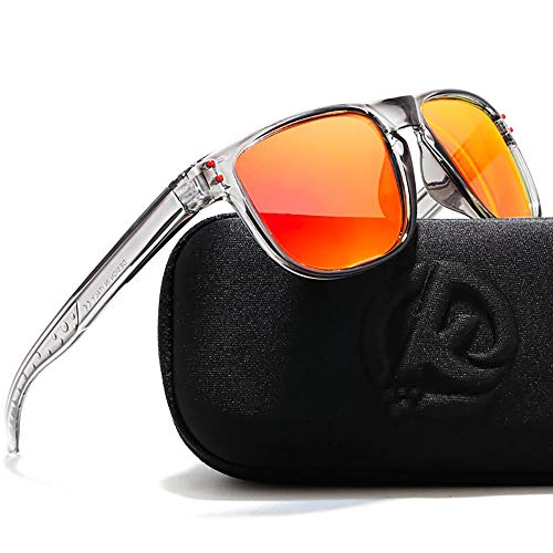 24 JOYAS Gafas de Sol Surf Sport Polarizadas con Funda y Gamuza para Mujer y Hombre (Naranja)