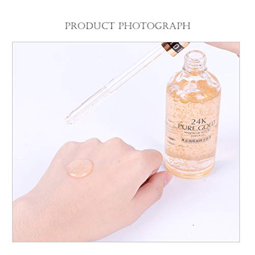 24k Gold Facial Skin Care Crema antiarrugas antiarrugas Esencia facial antienvejecimiento, 50ml Nicotinamida hidratante Poros retráctiles Líquido hidratante para aclarar la piel y minimizar los poros