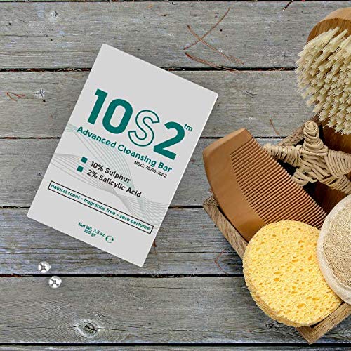 2pack 10S2 - antihongos antiséptico Facial acné, pie, cuero cabelludo y cuerpo de jabón