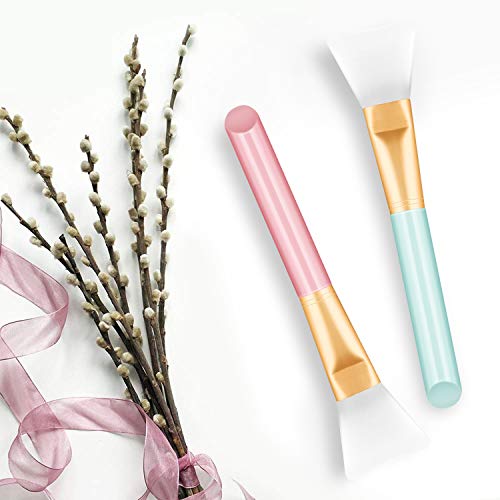 2Pcs Cepillo de silicona para máscara facial, cepillos aplicadores faciales para aplicar máscaras faciales, máscaras de ojos, suero o herramienta de maquillaje de bricolaje
