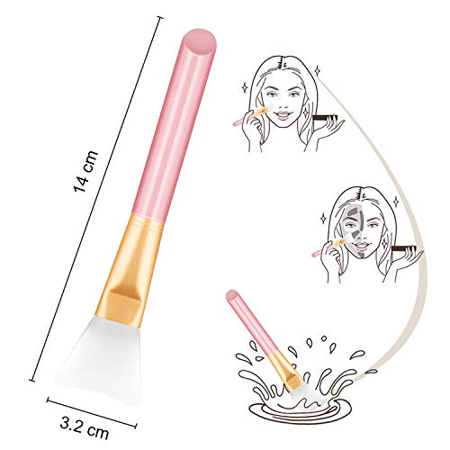 2Pcs Cepillo de silicona para máscara facial, cepillos aplicadores faciales para aplicar máscaras faciales, máscaras de ojos, suero o herramienta de maquillaje de bricolaje