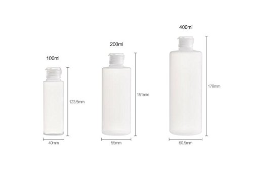 2PCS Recarga Vacía de Plástico Transparente Tubo Suave Apriete Tarros de Botellas con Tapa Giratoria Cosméticos Envases de Maquillaje para Loción Toner Gel de Ducha Champú (400ml/14oz)