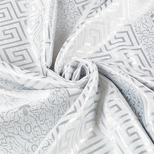 2X Cortinas Opacas de Ojetes con Estampado Gofrado con Brillo, Elegantes y Modernas para Ventanas de Salón Dormitorio Oficina, 100% Poliéster 220g/m² Resistente, 140x260cm, Color Gris Plata