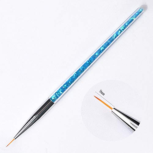 3 piezas 7/9/11 mm Nail Art acrílico rayas francesas líneas de flores dibujo pintura delineador pincel lentejuelas decoración manicura herramientas