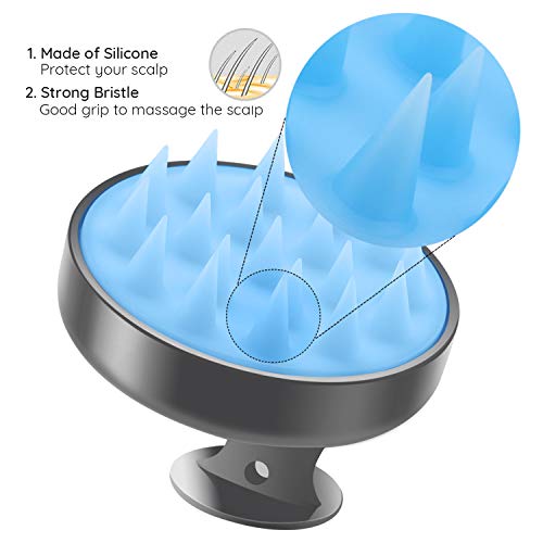 3 piezas de cepillos de champú de masaje, cepillo para el cuidado del cuero cabelludo Segbeauty, masajeador de cabeza de silicona suave para lavado de cabello seco y húmedo, removedor de caspa