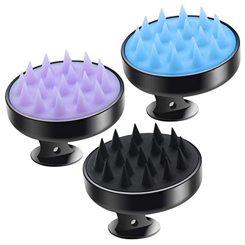 3 piezas de cepillos de champú de masaje, cepillo para el cuidado del cuero cabelludo Segbeauty, masajeador de cabeza de silicona suave para lavado de cabello seco y húmedo, removedor de caspa