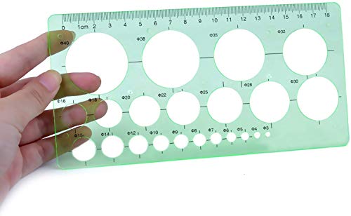 3 Piezas Plantilla Geométrica Regla Círculo/Ovalada Dibujo Medición de Plástico para Oficina Hogar Escuela