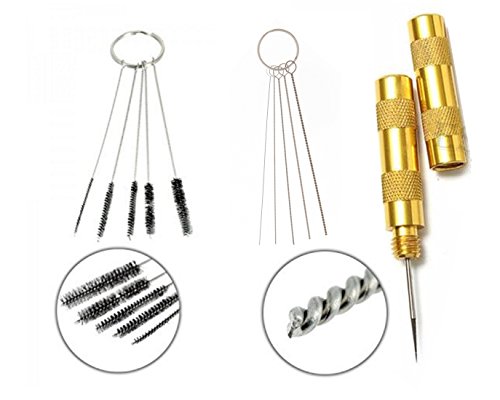 3 Set aerógrafo Spray de limpieza herramienta de reparación Kit Aguja juego de brochas Royalmax® de acero inoxidable