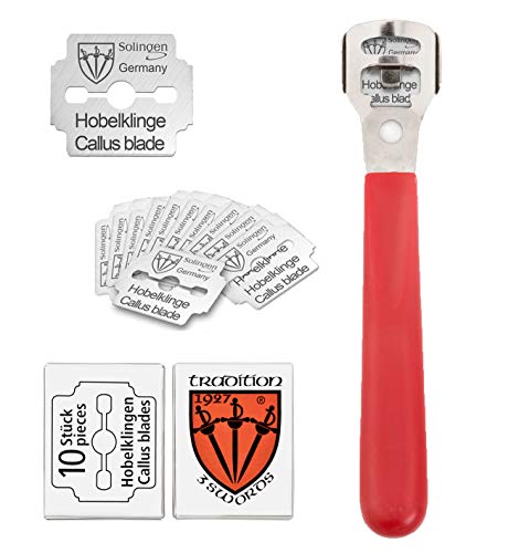 3 Swords Germany - Cortacallos para pedicura, 10 hojas de recambio, podología - Made in Solingen/Germany (7506)