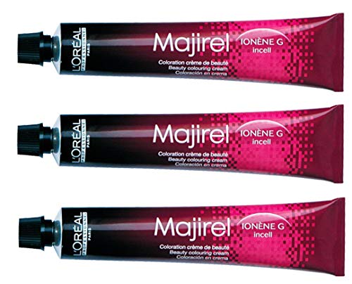 3 tubos de tinte para el cabello Majirel de Loreal de color rubio oscuro 6
