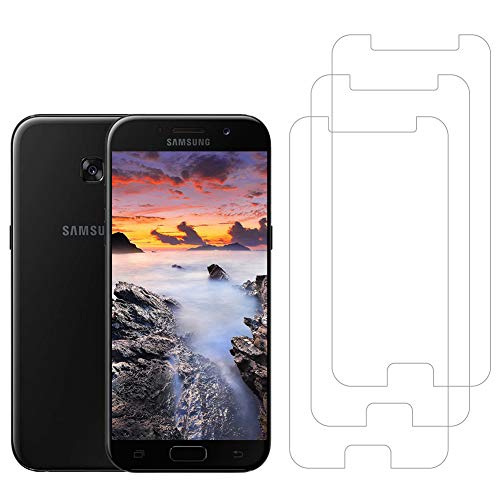 [3 Unidades] Amonke Protector de Pantalla para Samsung Galaxy A5 2017 Cristal Templado, 9H Dureza Alta Definicion [Sin Cobertura Toda Pantalla] Vidrio Templado Screen Protector para Samsung A5 2017