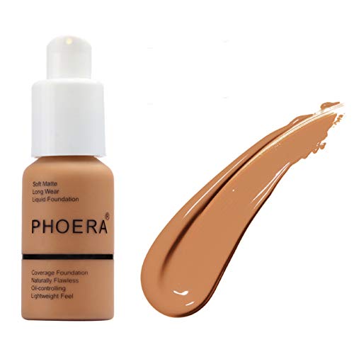 30 ml Phoera Base de Maquillaje Cubierta del Corrector Make Up Cream,Base Líquida,Hidratante Líquido Base,Base de maquillaje Cobertura completa Nuevo,24H Larga Duración