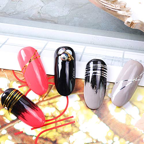 32 Colores Mezclados Rollos Línea de Cinta de Rayas de Uñas, Uñas Arte Rayas Adhesivas, Nail Art Striping Tape Line, Clavo Arte Cinta Decoración Pegatinas para Diseño Arte de Uñas