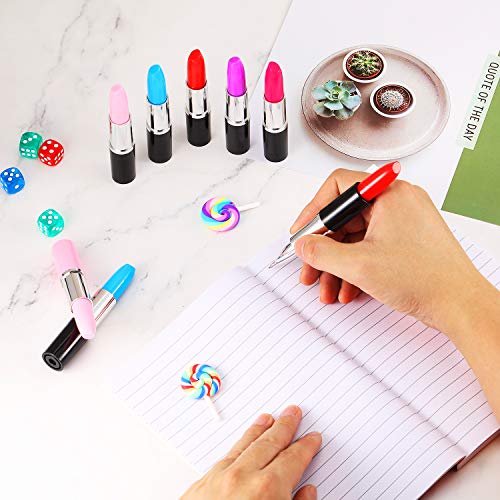 32 Piezas Bolígrafos en Pintalabios Bolígrafos de Multicolor en Forma de Pintalabios Bolígrafos Lindos para Escuela Oficina Papelería Regalo de Estudiante