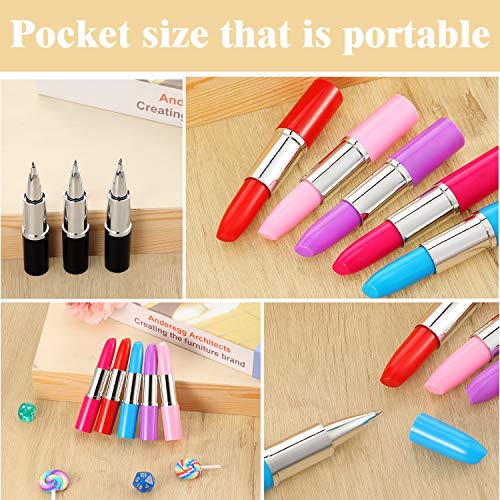 32 Piezas Bolígrafos en Pintalabios Bolígrafos de Multicolor en Forma de Pintalabios Bolígrafos Lindos para Escuela Oficina Papelería Regalo de Estudiante