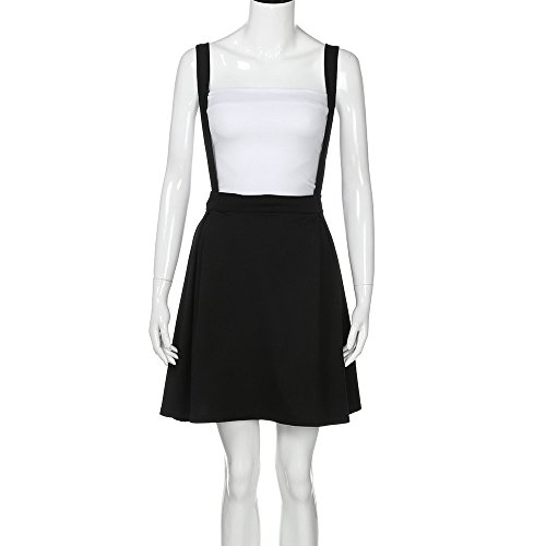 35% de Descuento Women Black Plus Size S-5XL Correa Suelta Color Puro Mini Falda Corta