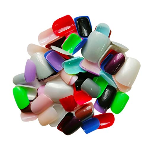 360PCS Moda uñas cortas falsas, 15 colores diferentes de uñas para su elección