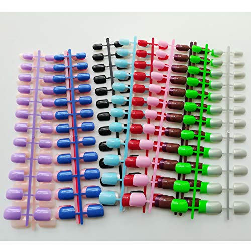 360PCS Moda uñas cortas falsas, 15 colores diferentes de uñas para su elección