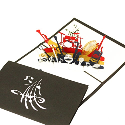 '3d pop up tarjeta "Orquesta – Instrumentos Musicales – Tarjeta de cumpleaños Música, regalo GG02 Instrumento, tarjeta 3d de cologne Cards | de Pop Up Tarjetas