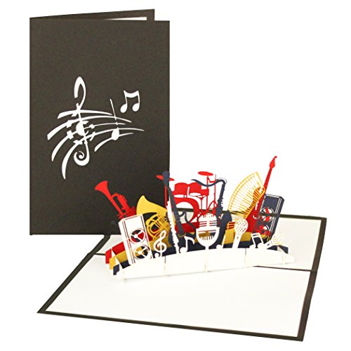 '3d pop up tarjeta "Orquesta – Instrumentos Musicales – Tarjeta de cumpleaños Música, regalo GG02 Instrumento, tarjeta 3d de cologne Cards | de Pop Up Tarjetas