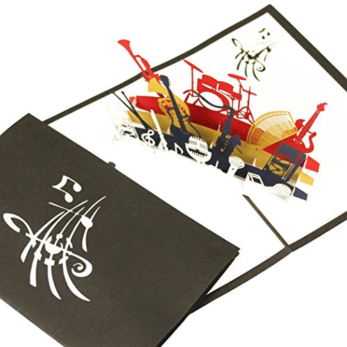 '3d pop up tarjeta "Orquesta – Instrumentos Musicales – Tarjeta de cumpleaños Música, regalo GG02 Instrumento, tarjeta 3d de cologne Cards | de Pop Up Tarjetas