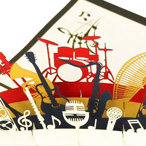 '3d pop up tarjeta "Orquesta – Instrumentos Musicales – Tarjeta de cumpleaños Música, regalo GG02 Instrumento, tarjeta 3d de cologne Cards | de Pop Up Tarjetas