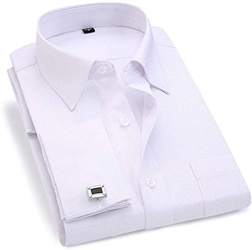 3DT Men French Cufflinks Striped Shirt Casual Shirts Slim Fit French Cuff Shirts,Fs06,Asian Size 4XL