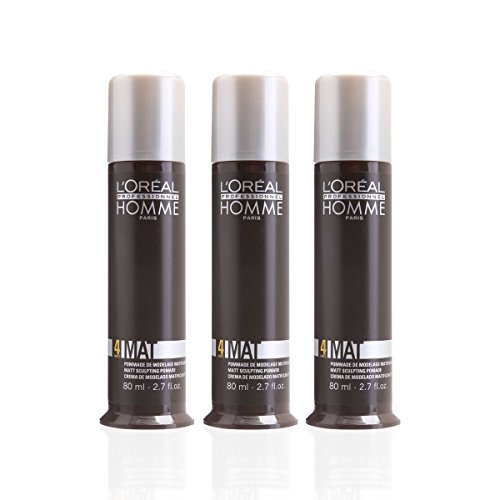 3er Mat Pommade Homme Loreal Professionnel Force 4 mit Matt Effekt je 80 ml = 240 ml