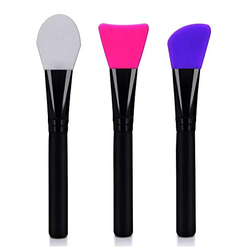 3PCS Silicona Mascarilla Facial, Cepillo de la Máscara Cara Juego de Brochas de Silicona, Cepillo Aplicador de Mascarilla Faciales de Barro Herramientas de Aplicación de loción corporal