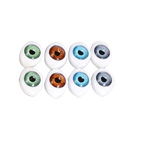 4 Color 8X Ojos Oval Hueco Atras Plastico Para Muneca Mascara 5mm DIY Doll Eyes