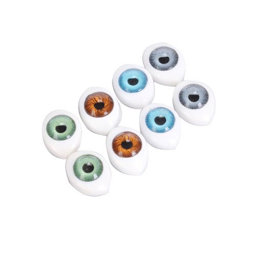 4 Color 8X Ojos Oval Hueco Atras Plastico Para Muneca Mascara 5mm DIY Doll Eyes