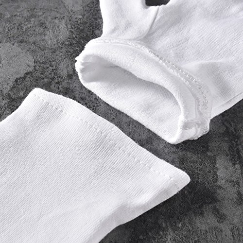 4 Pares de Guantes de Algodón Guantes Hidratantes Guantes de Spa de Mano de Cosmético para Mujeres y Chicas, Blanco (S)