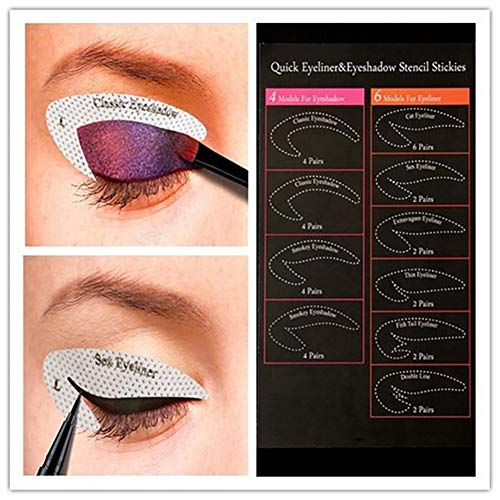 4 Piezas desechables maquillaje de ojos de ratones sombra de ojos profesional Shield Eyeliner Plantillas para una perfecta ojos ahumados o con alas Consejo Look